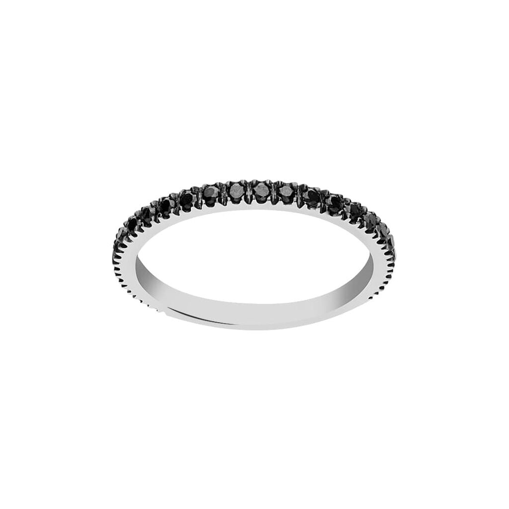 Anello eternity in oro bianco e diamanti neri 0.40 ct - Anelli 18 Carati Donna | Stroili