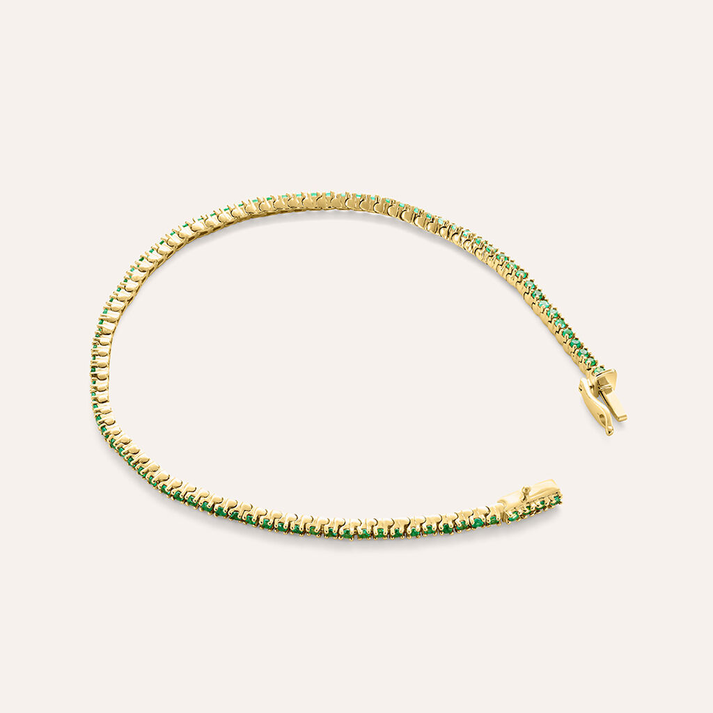 Bracciale Tennis Charlotte Oro Giallo Smeraldo - Bracciali Tennis Donna | Stroili