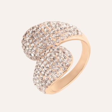 Anello Contrarie Aura Acciaio Rosa Cristallo