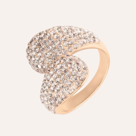 Anello Contrarie Aura Acciaio Rosa Cristallo - Anelli con Pietre Donna | Stroili