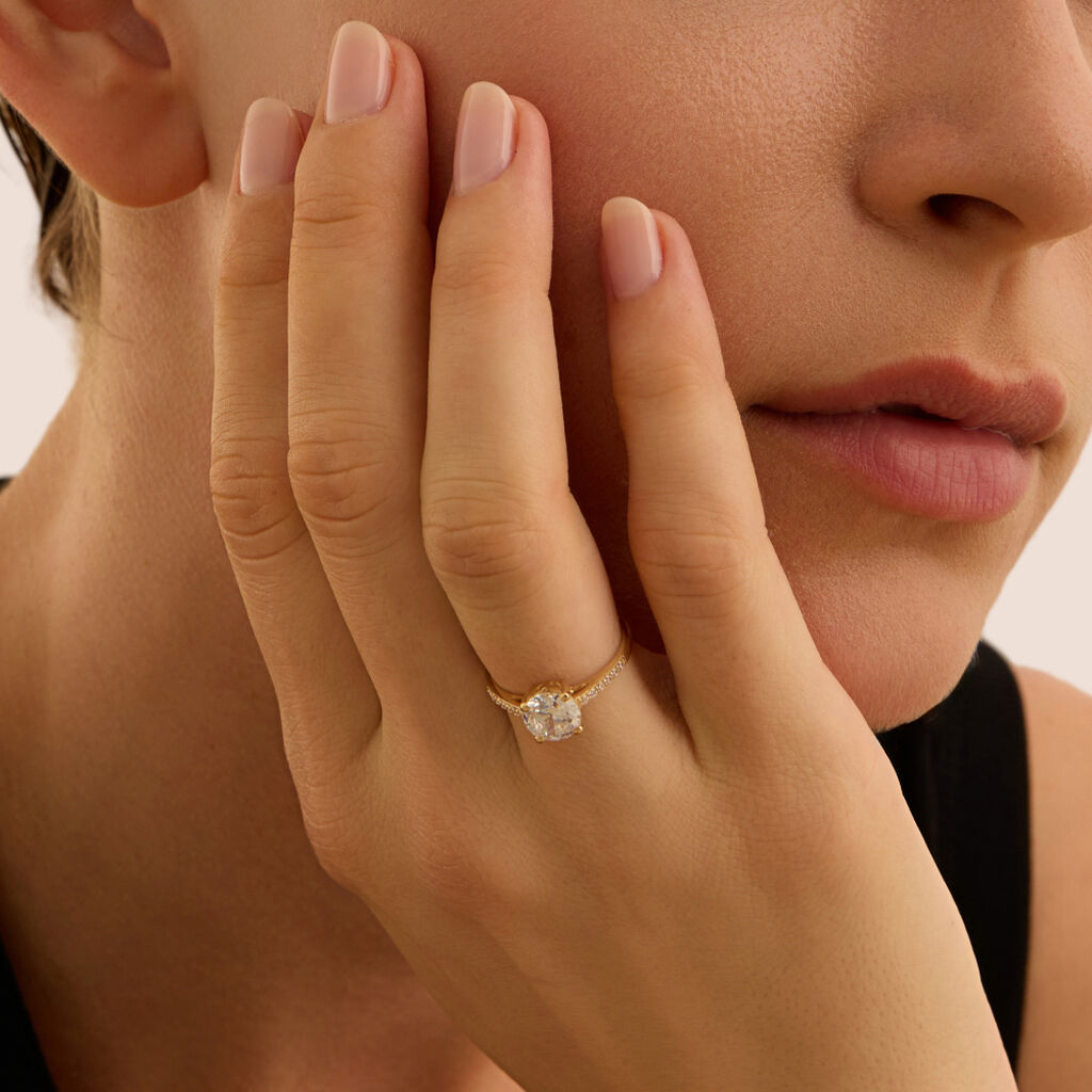 Anello Solitario Claire Oro Giallo Cubic Zirconia