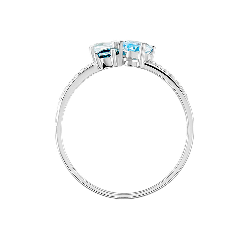 Anello Trilogy Am&eacute;lie Oro Bianco Topazio Cubic Zirconia