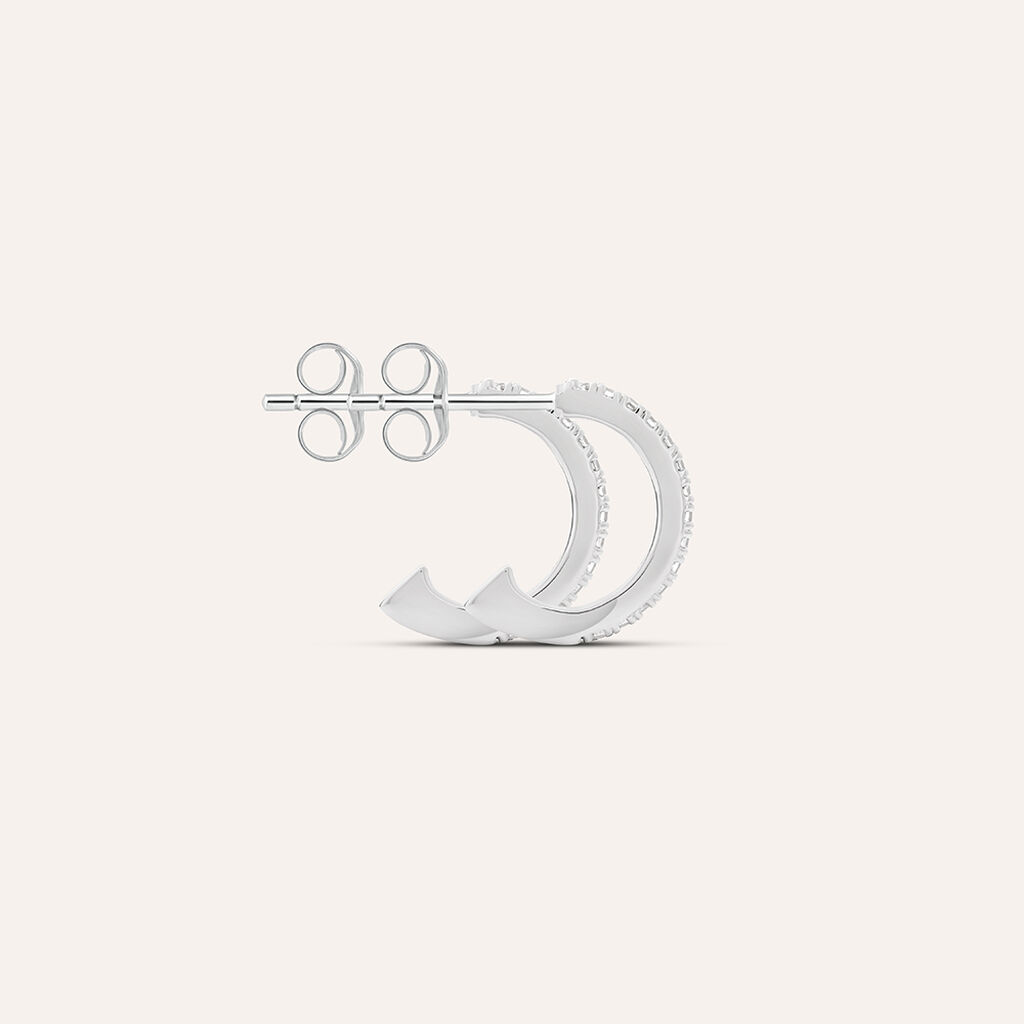 Orecchini A Cerchio Silver Rainbow Argento Rodiato Cubic Zirconia - Orecchini a Cerchio Donna | Stroili
