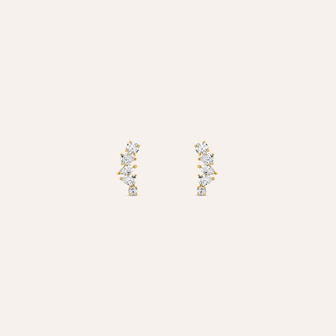 Orecchini Lobo Bon Ton Oro Giallo Cubic Zirconia - Regalo per Cerimonie Religiose Donna | Stroili
