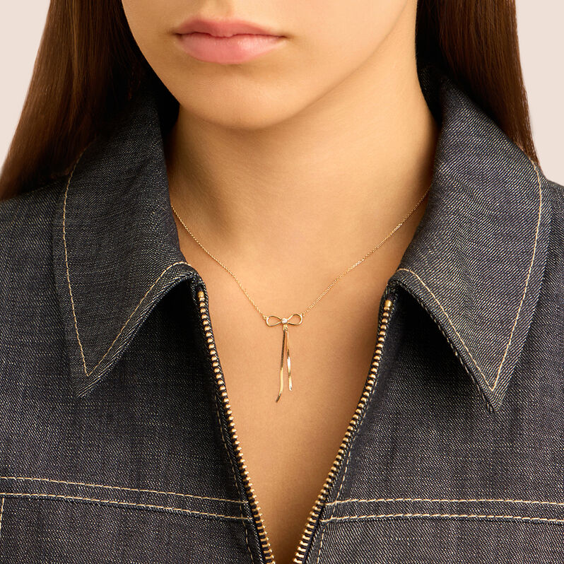 Collana Fiocco Beverly Oro Giallo Cubic Zirconia - Collane Donna | Stroili