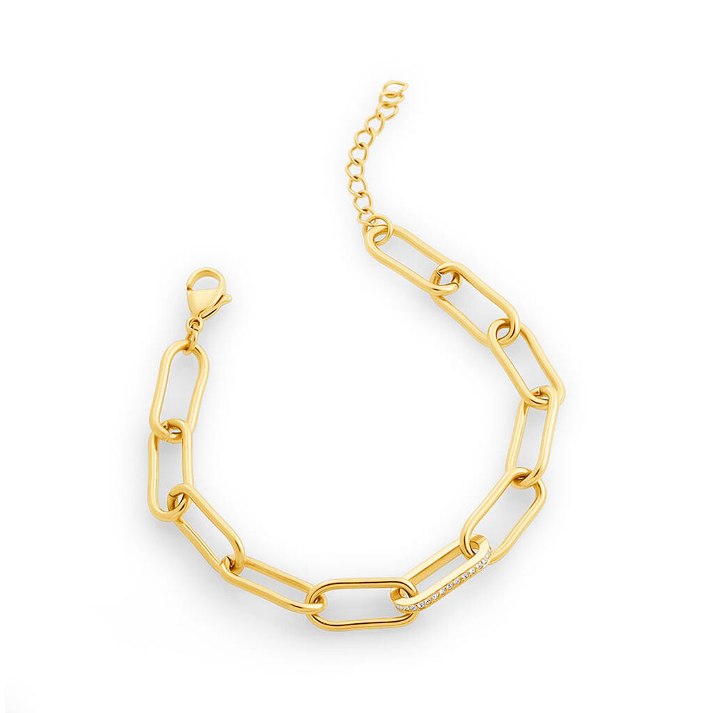 Bracciale Lady Code Acciaio Dorato Cristallo - Bracciali Donna | Stroili