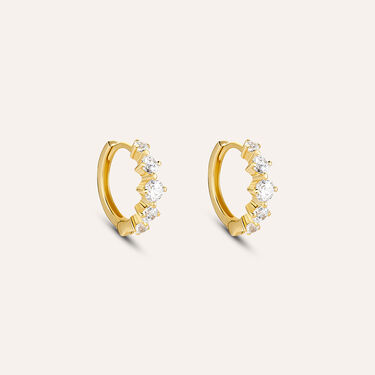Orecchini A Cerchio Claire Oro Giallo Cubic Zirconia