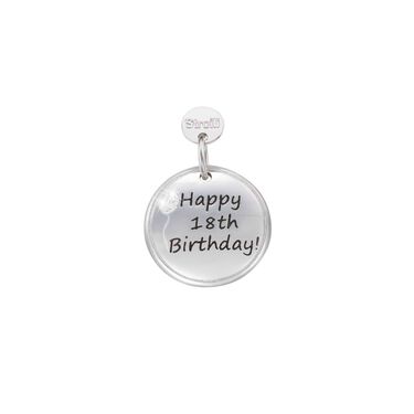 Charm in argento rosato e glitter