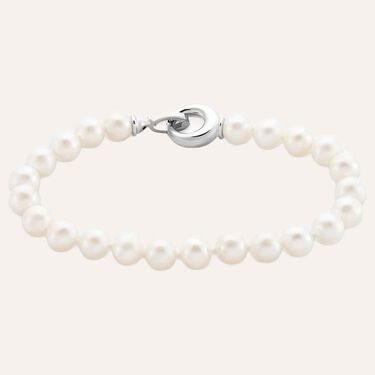 Bracciale Gabrielle Oro Bianco Perla D'Acqua Dolce Cubic Zirconia