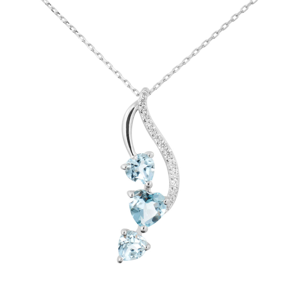 Collana Amélie Oro Bianco Topazio Cubic Zirconia Cubic Zirconia