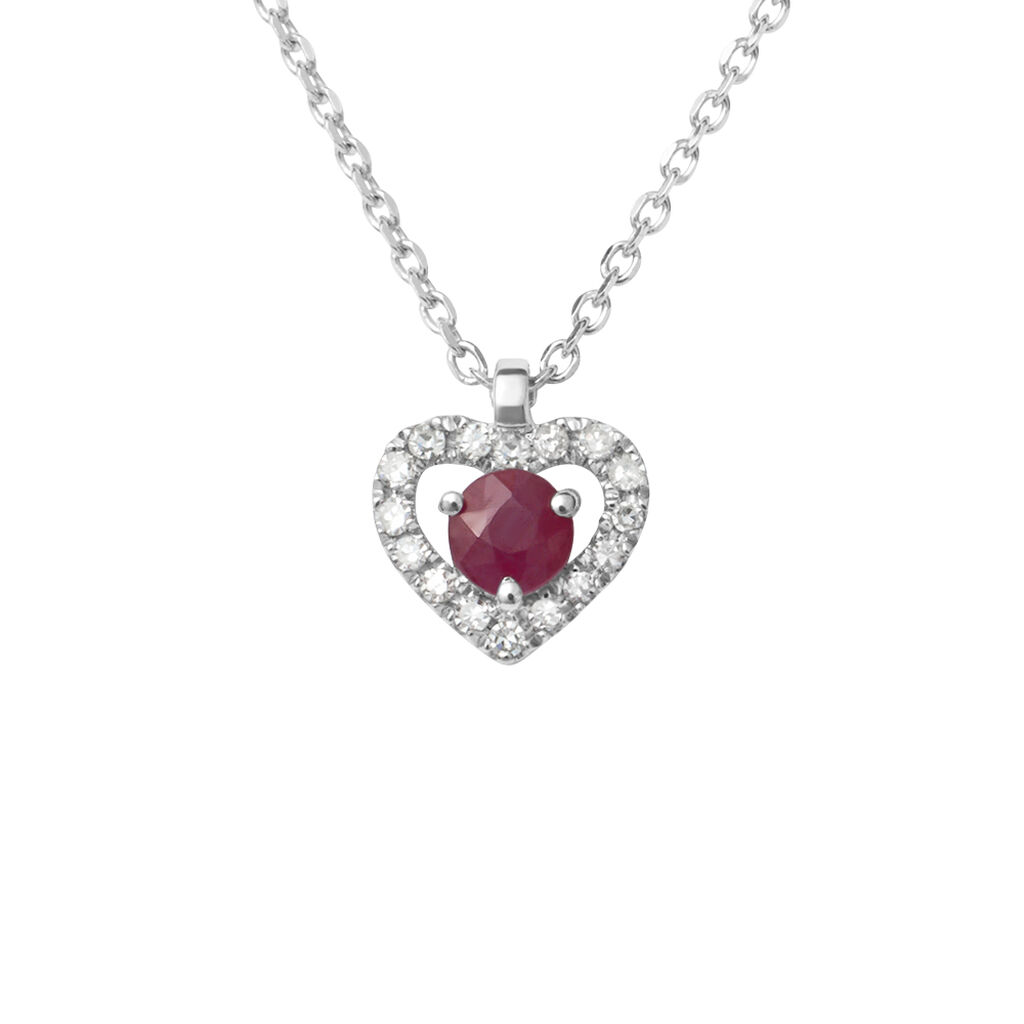 Collana Charlotte Oro Bianco Rubino Diamante - Collane Donna | Stroili