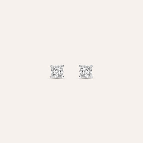Orecchini Lobo Punto Luce Diamotion Oro Bianco Diamante - Orecchini a Lobo Donna | Stroili