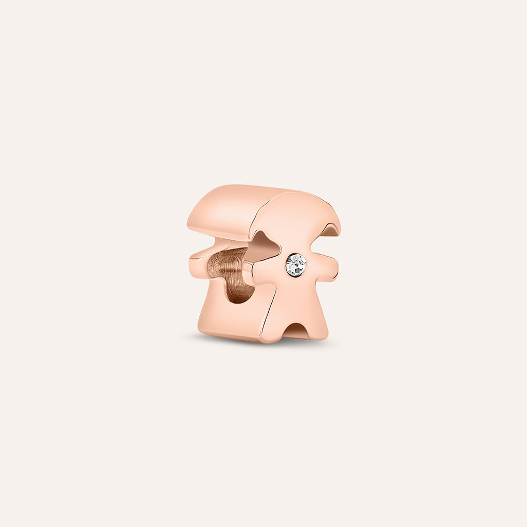 Bead Essential Code Acciaio Rosa Cristallo - Beads Donna | Stroili