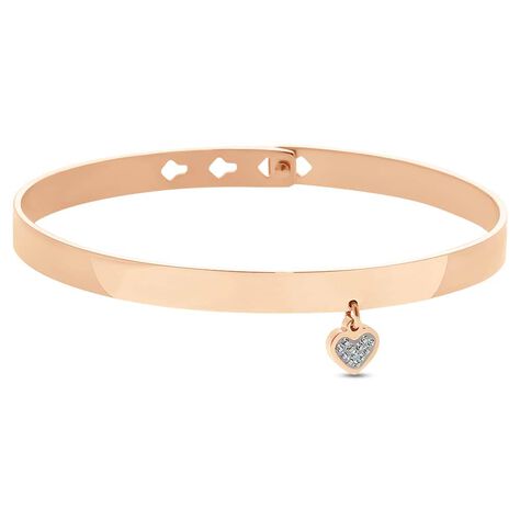 Bangle Lady Message Acciaio Rosa Cristallo - Bracciali Rigidi Donna | Stroili