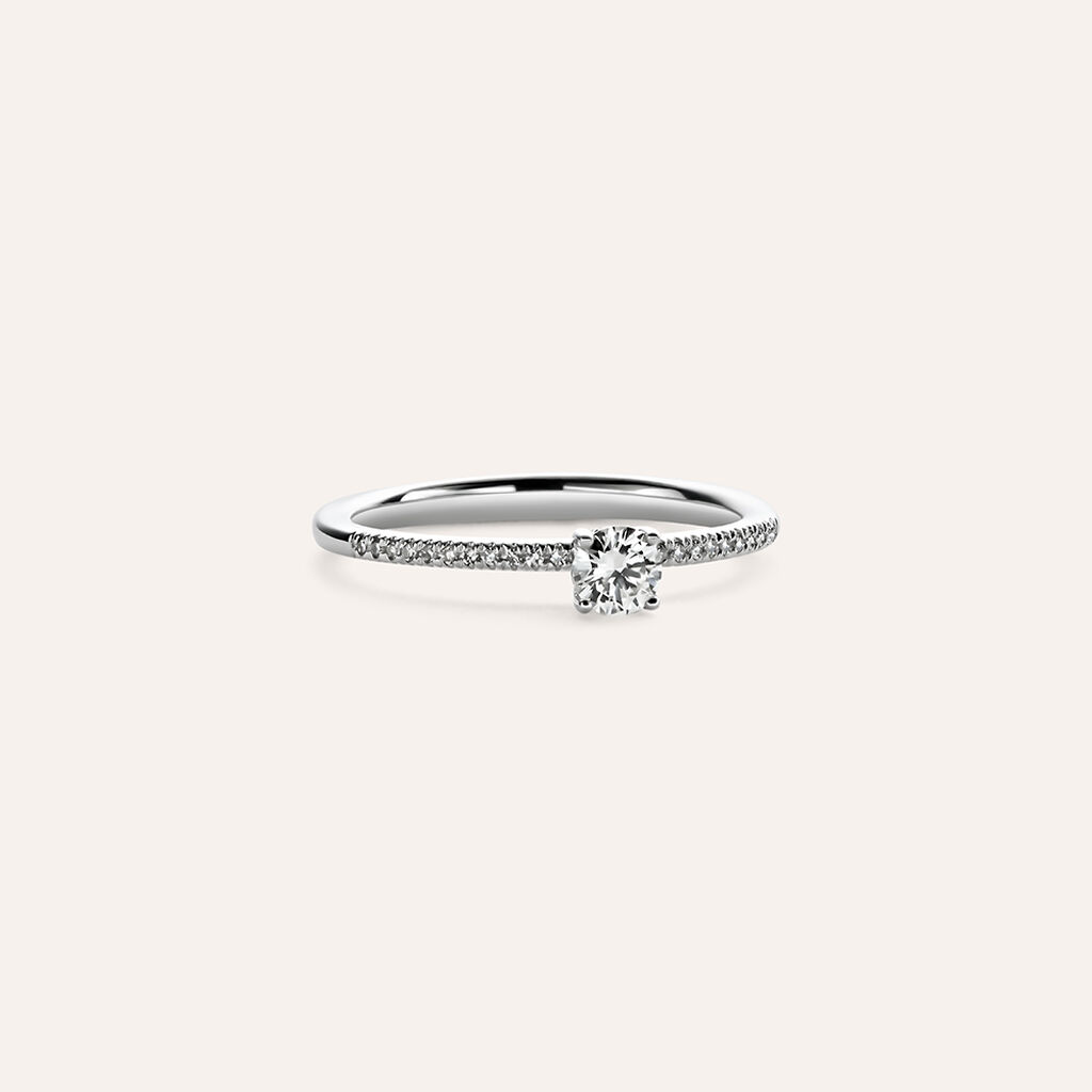 Anello Solitario Firmamenti Oro Bianco Diamante - Anelli con Pietre Donna | Stroili