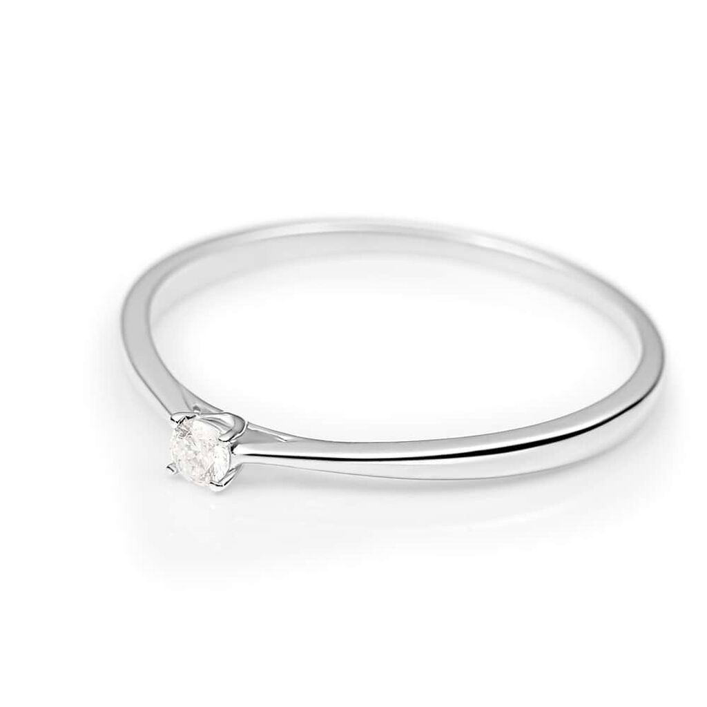 Anello Solitario Grace Oro Bianco Diamante - Anelli con Pietre Donna | Stroili