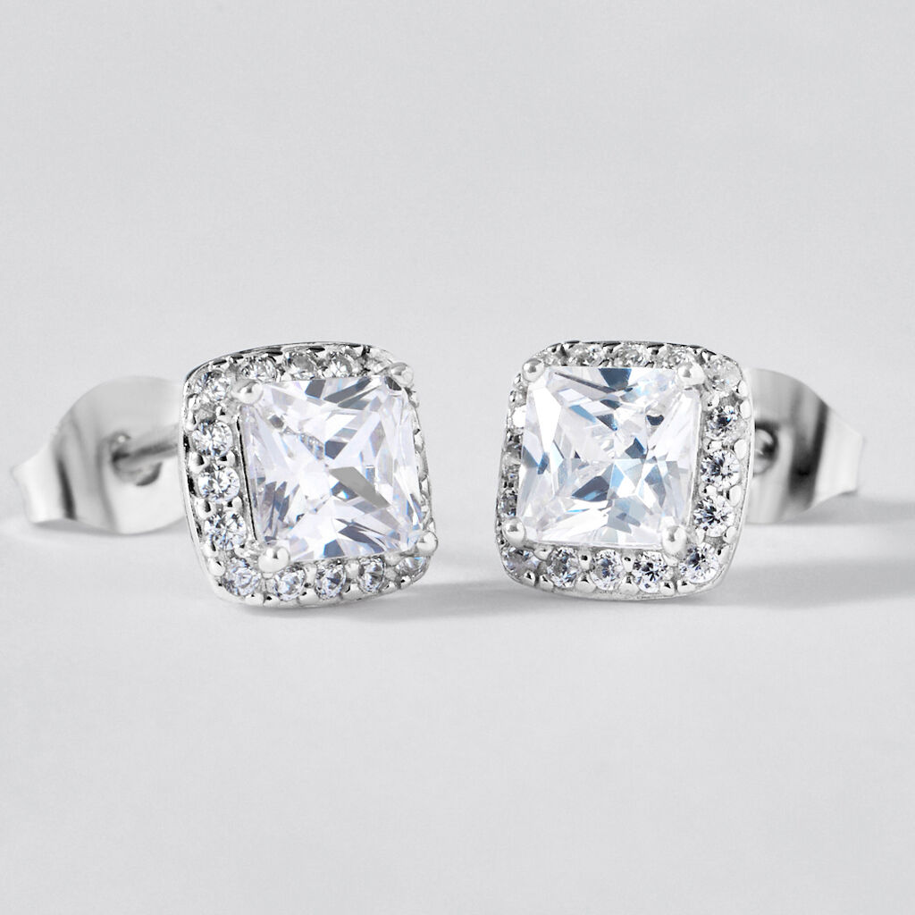 Orecchini Lobo Silver Elegance Argento Rodiato Cubic Zirconia - Orecchini a Lobo Donna | Stroili