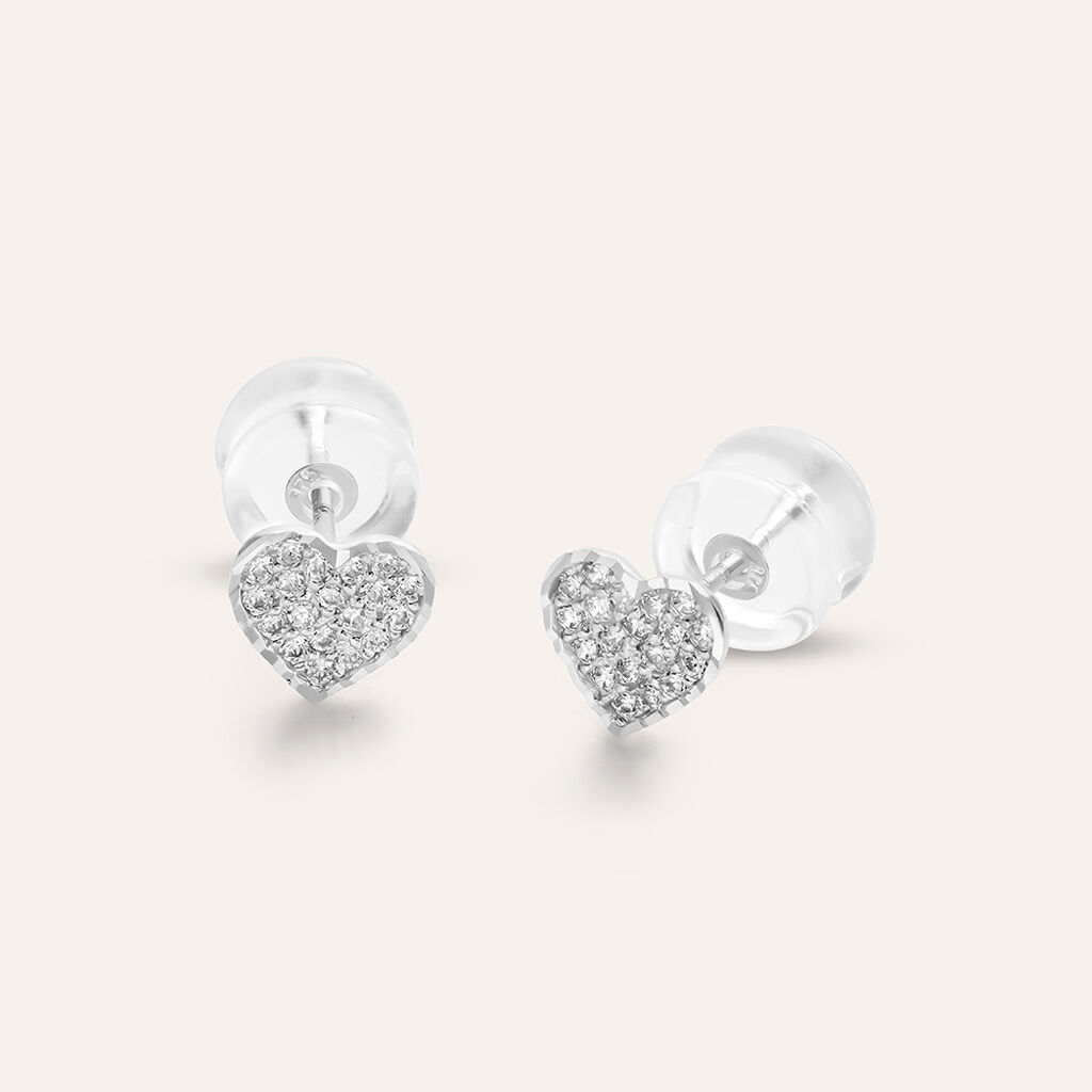 Orecchini Lobo Bon Ton Oro Bianco Cubic Zirconia - Orecchini a Lobo Donna | Stroili