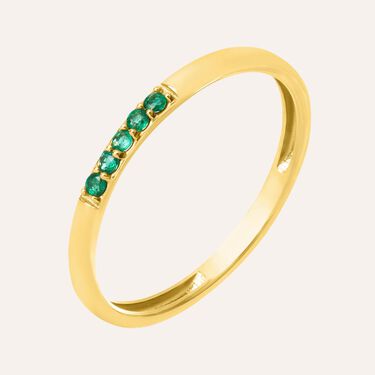 Anello Fedina Charlotte Oro Giallo Smeraldo