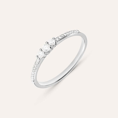 Anello Trilogy Grace Oro Bianco Diamante - Anelli con Pietre Donna | Stroili