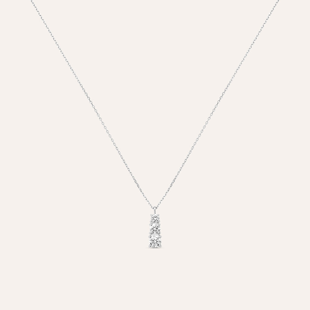 Collana Trilogy Diamade Oro Bianco Diamante Lab-Grown - Collane Donna | Stroili