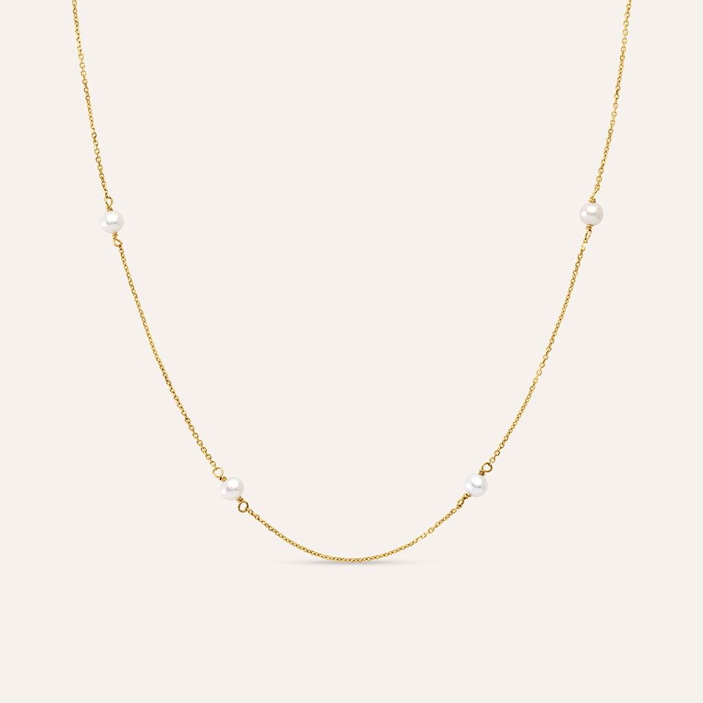 Collana Gabrielle Oro Giallo Perla D'Acqua Dolce