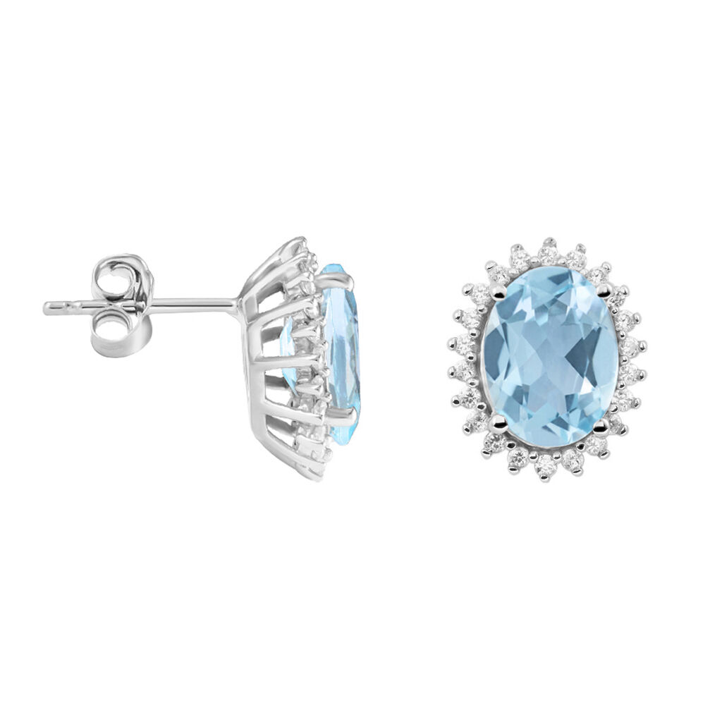 Orecchini Lobo Amélie Oro Bianco Topazio Cubic Zirconia - Orecchini a Lobo Donna | Stroili