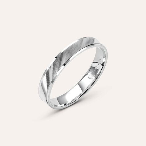 Fede Classica Satinata 3.5 mm Oro Bianco - Anelli con Incisione Uomo | Stroili