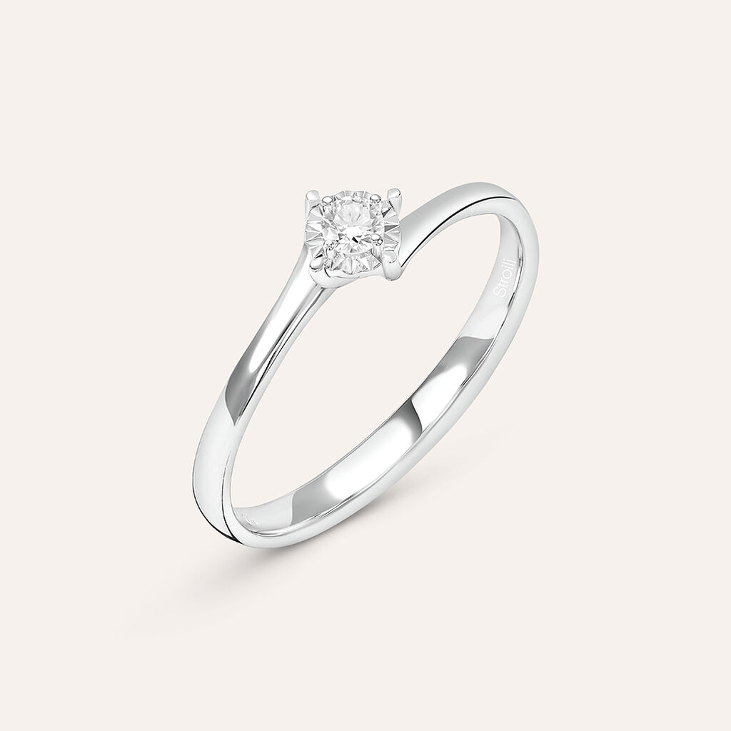 Anello Solitario Valentino Diamotion Oro Bianco Diamante