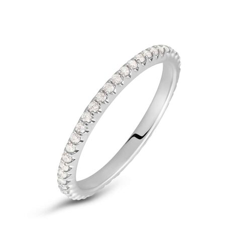 Fede Classica Eternity 1.8 mm Oro Bianco Diamante - Anelli con Incisione Donna | Stroili