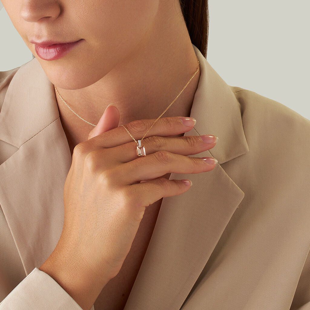 Collana Jasmine Oro Rosa Morganite Diamante - Collane Donna | Stroili