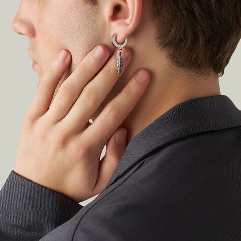 Orecchini A Cerchio Man Code Acciaio - Orecchini a Cerchio Uomo | Stroili