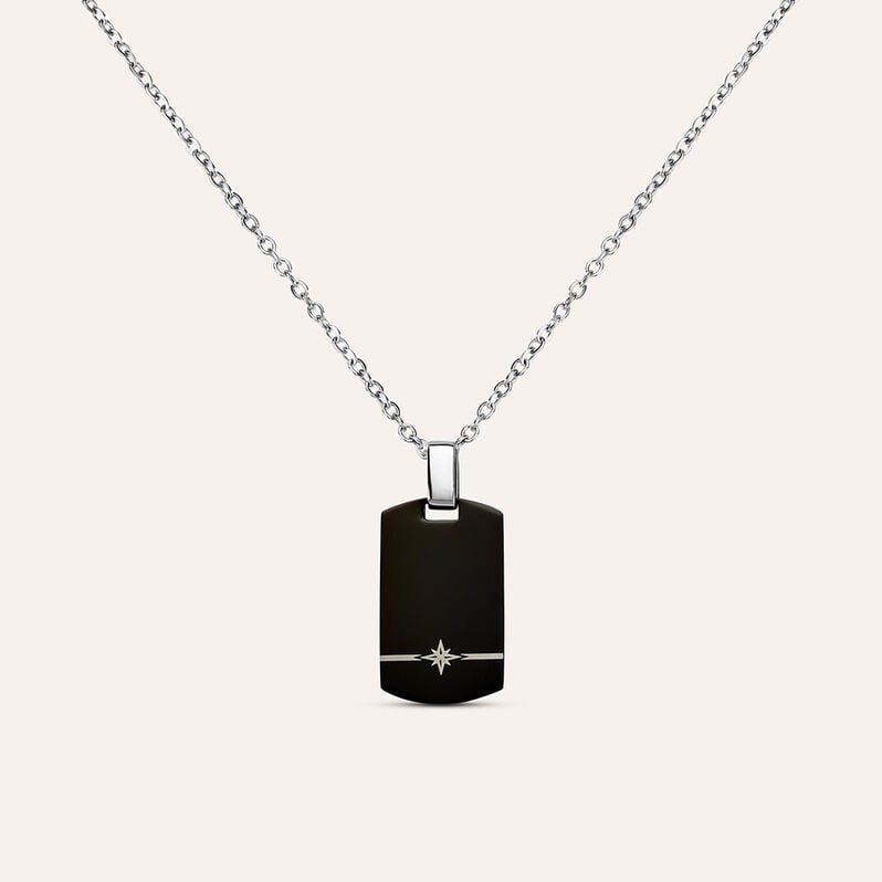 Collana Man Code Acciaio Bicolore Bianco / Nero - Collane Uomo | Stroili