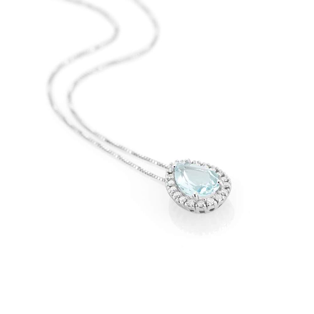 Collana Punto Luce Acquamarina Oro Bianco Acquamarina Diamante - Collane Punto Luce Donna | Stroili