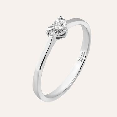 Anello Solitario Diamotion Oro Bianco Diamante