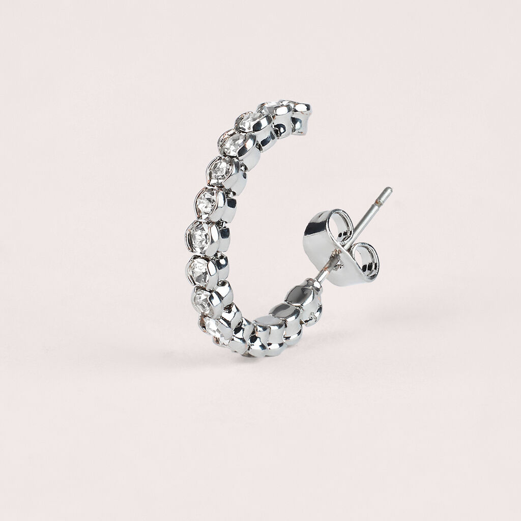 Orecchini A Cerchio Romantic Shine Metallo Cristallo - Orecchini a Cerchio Donna | Stroili