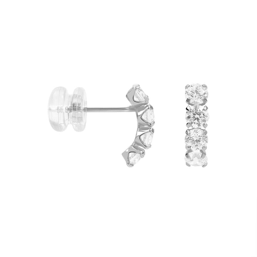 Orecchini Lobo Claire Oro Bianco Cubic Zirconia - Orecchini a Lobo Donna | Stroili