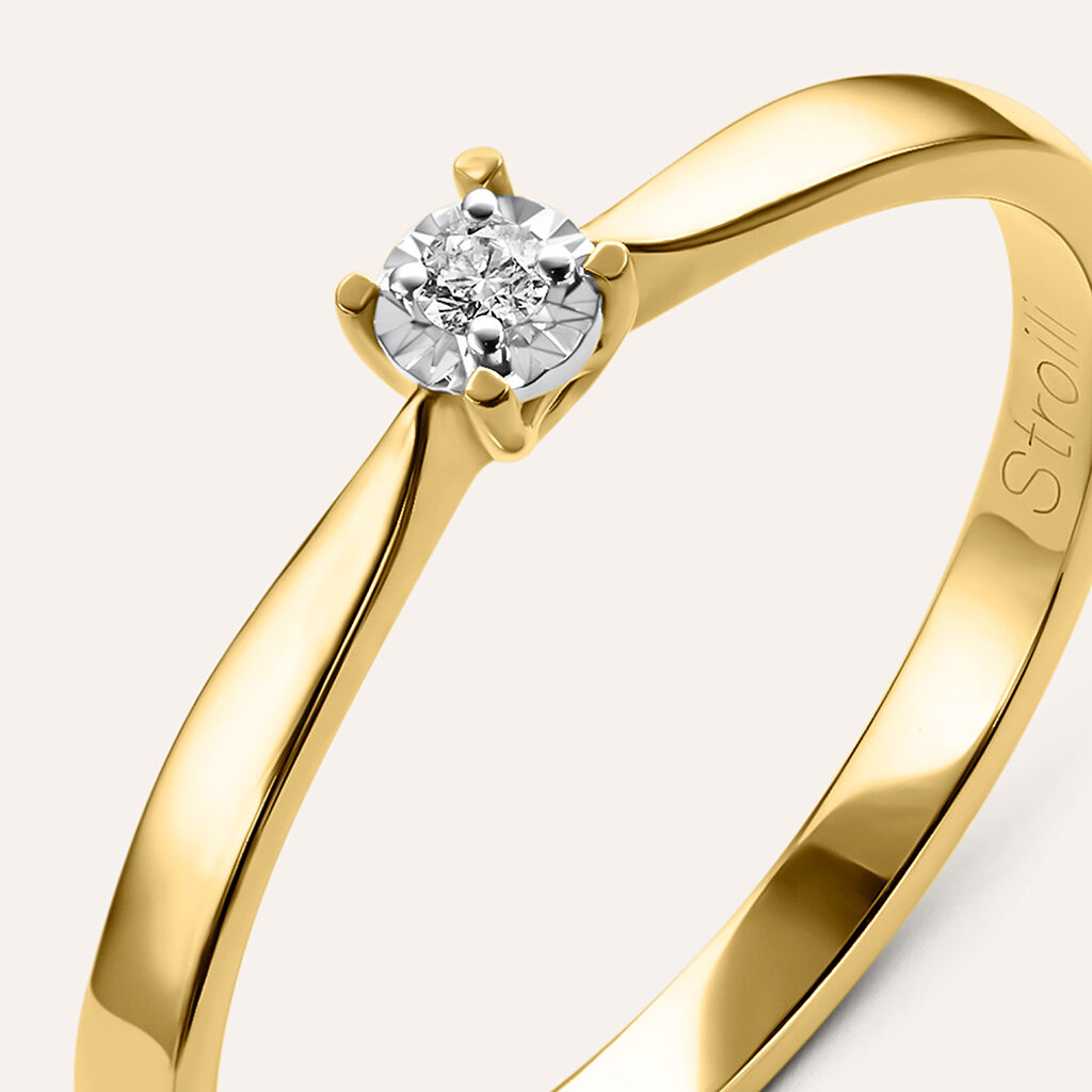 Anello Solitario Diamotion Oro Giallo Diamante