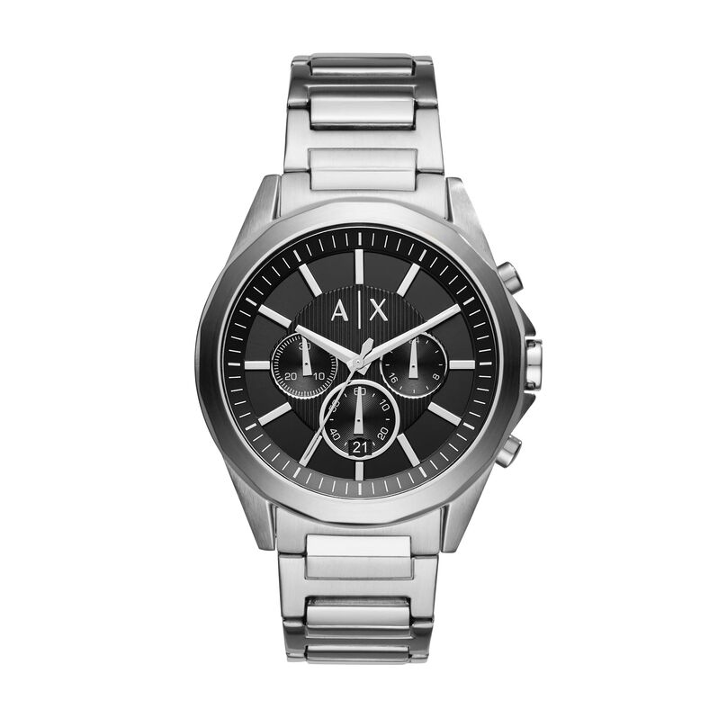 Armani Exchange orologio 3h in acciaio con quadrante nero - Orologi Uomo | Stroili