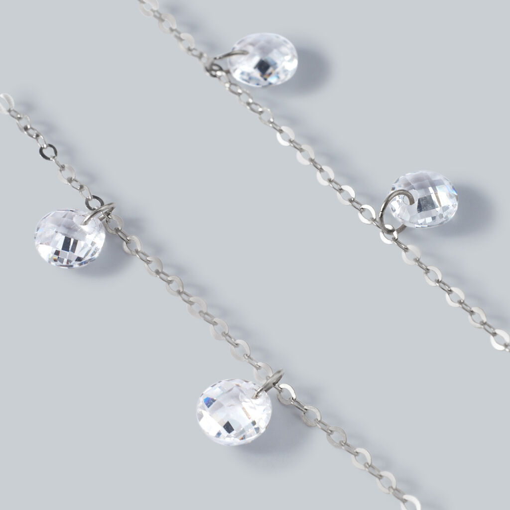 Collana Multi Punto Luce Claire Oro Bianco Cubic Zirconia - Collane Punto Luce Donna | Stroili