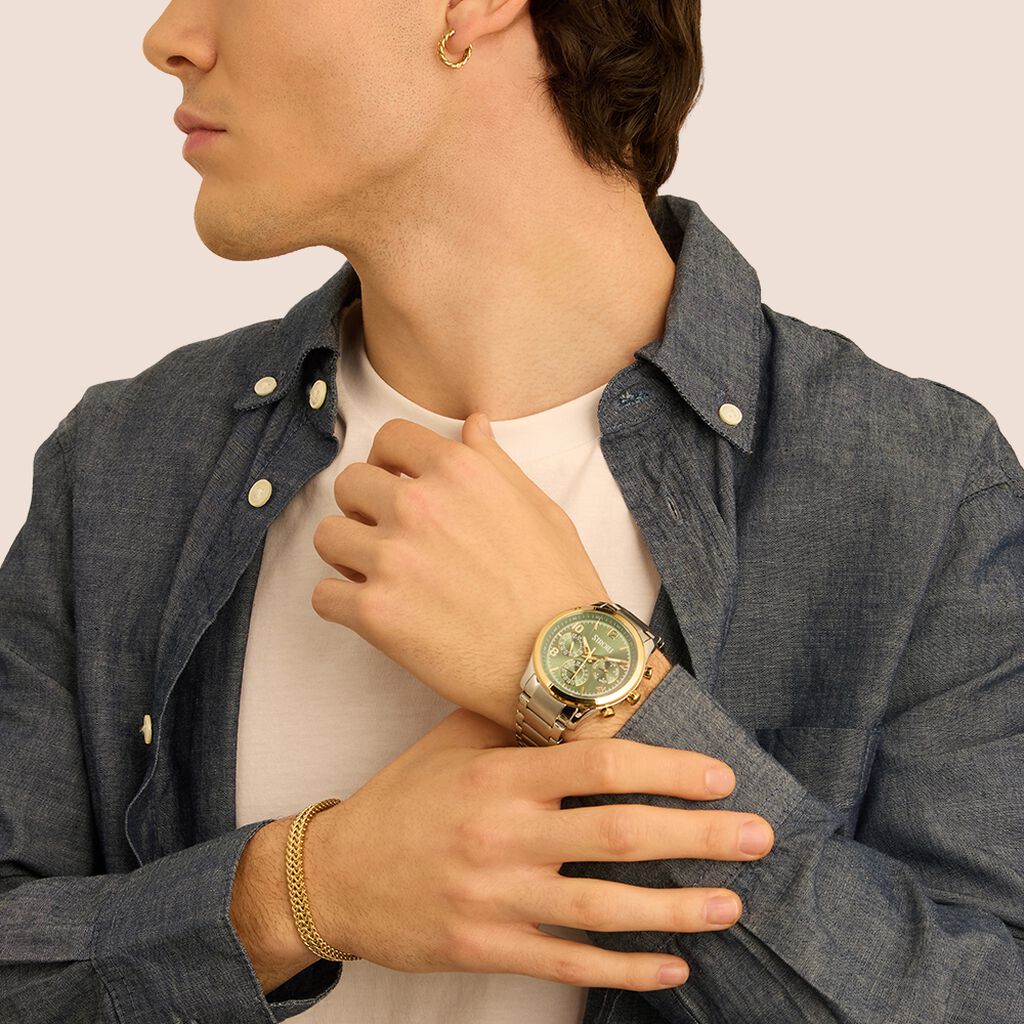 Bracciale Catena Man Code Acciaio Dorato