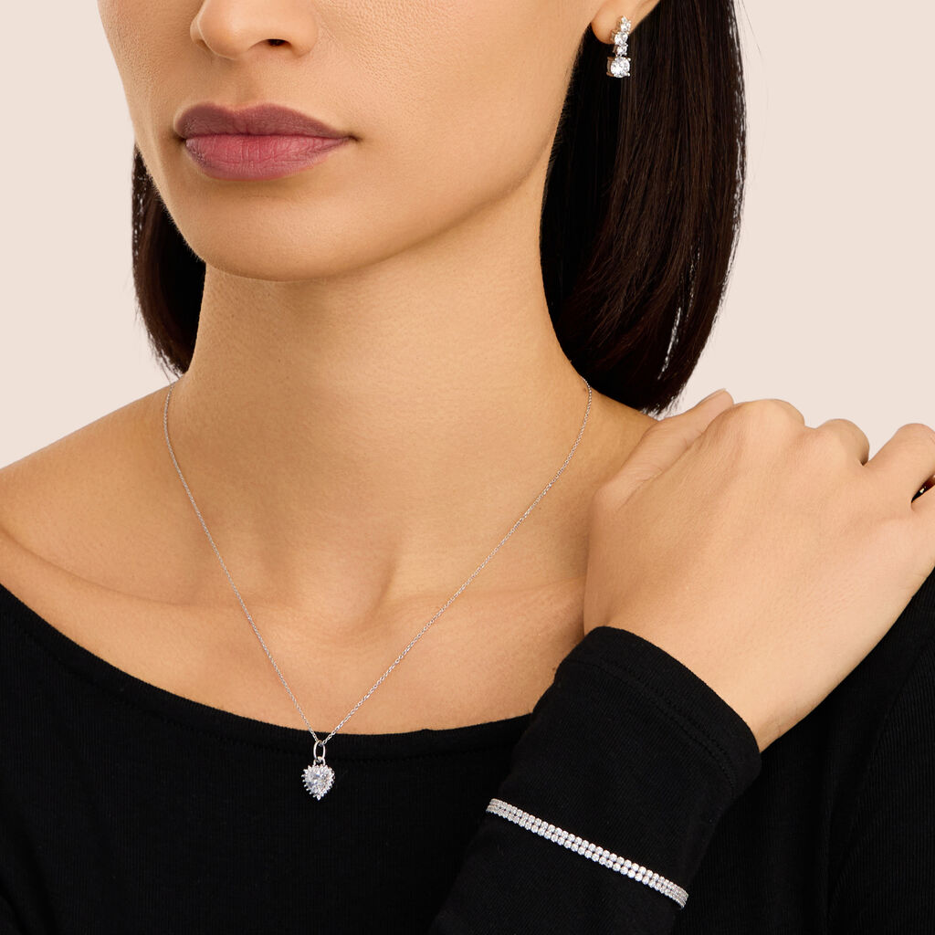 Orecchini Pendenti Silver Elegance Argento Rodiato Cubic Zirconia - Orecchini Pendenti Donna | Stroili