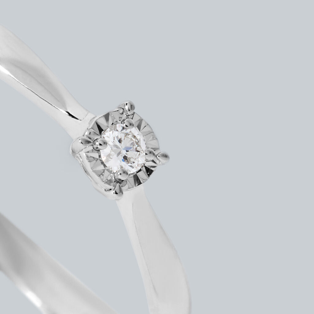 Anello Solitario Diamotion Oro Bianco Diamante