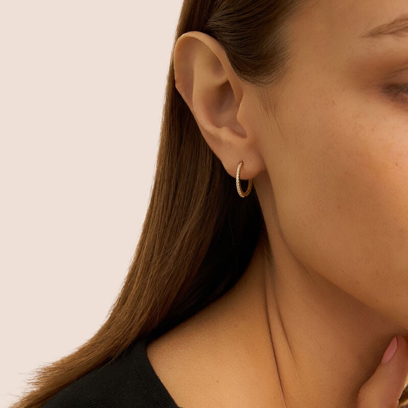 Orecchini A Cerchio Toujours Oro Giallo Cubic Zirconia - Orecchini a Cerchio Donna | Stroili