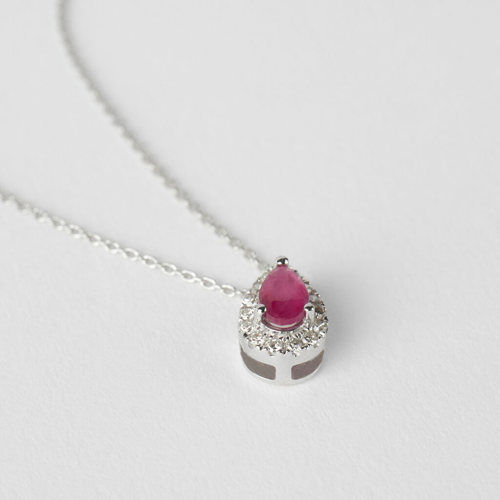Collana Punto Luce Charlotte Oro Bianco Rubino Diamante - Collane Punto Luce Donna | Stroili