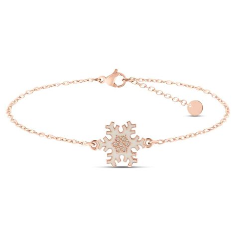 Bracciale Lady Sweet Acciaio Rosato Fiocco di neve e Cristalli - Bracciali Donna | Stroili