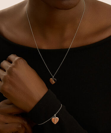 Collana Silver Collection Argento Bicolore Bianco / Rosa