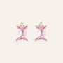 Orecchini Lobo Punto Luce Violet Ottone Rosa Cristallo