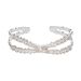 Bracciale rigido rodiato e strass con incrocio - Bracciali Donna | Stroili
