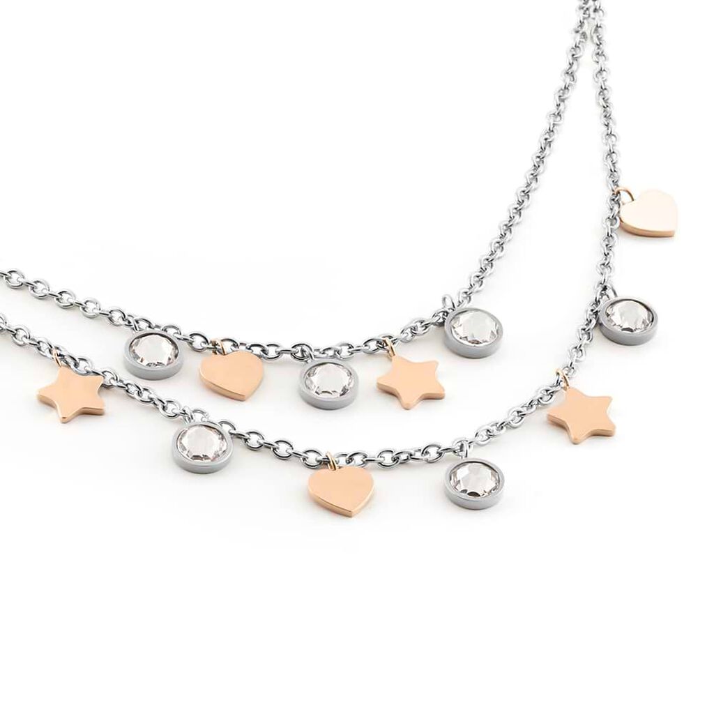 Collana Lady Chic Acciaio Bicolore Bianco / Rosa Cristallo - Collane Donna | Stroili